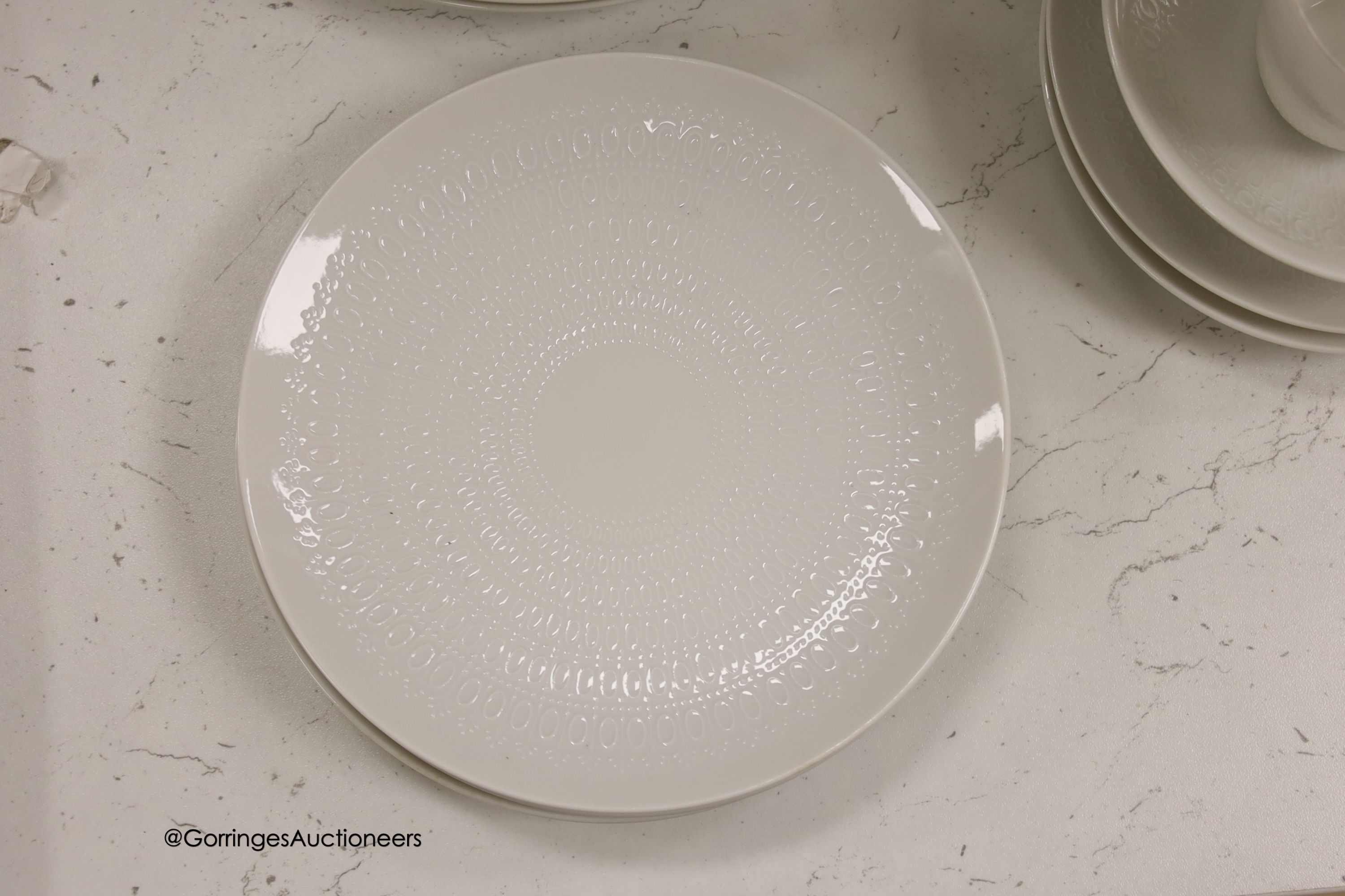 A Rosenthal studio-line relief moulded porcelain dinner and coffee service (52)